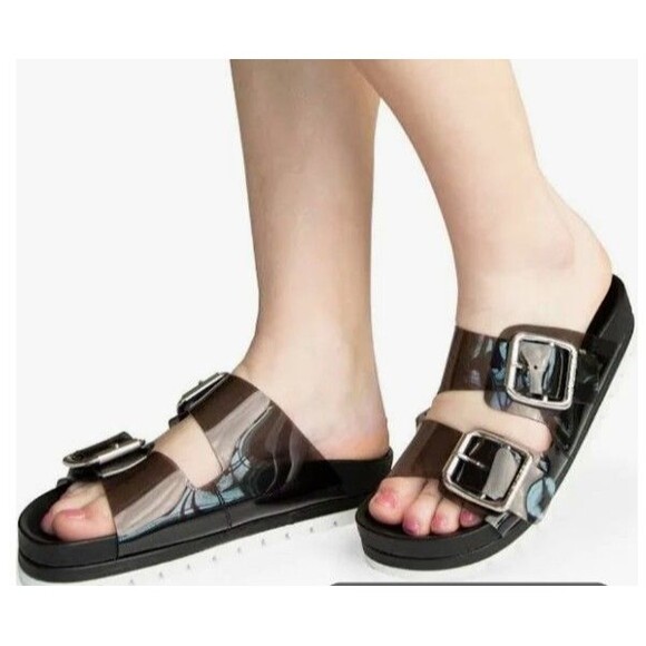 NEW! Women's J Slides Roget Sandal in Smoke (Black), Size 6.5 - Picture 1 of 9